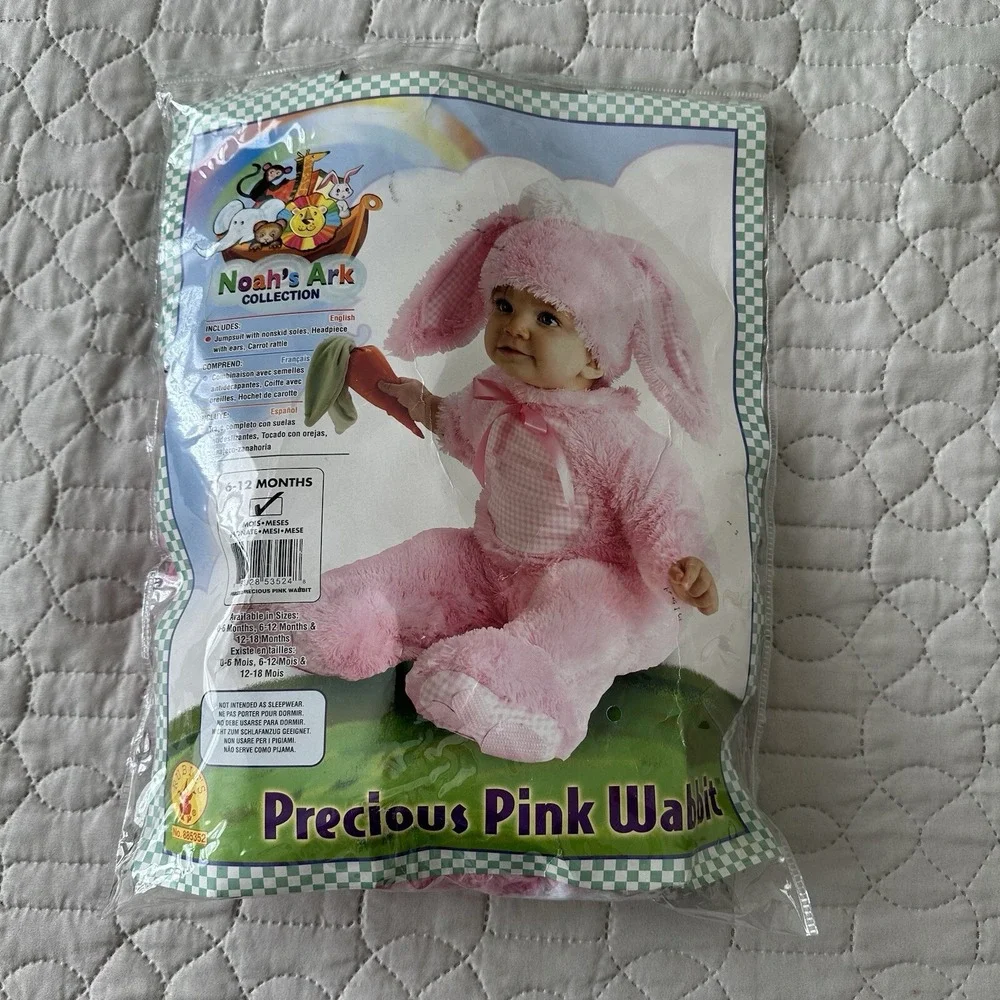 Rubies Infant Girls Pink Easter Bunny Rabbit Halloween Costume Size 6-12 Months